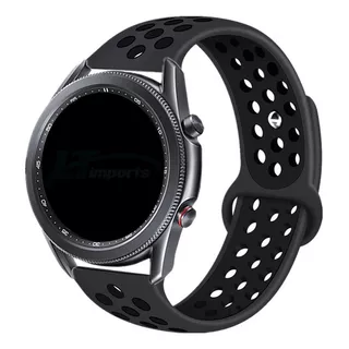 Pulseira Sport 22mm Compatível Com Galaxy Watch 3 45mm Cor Preto/preto