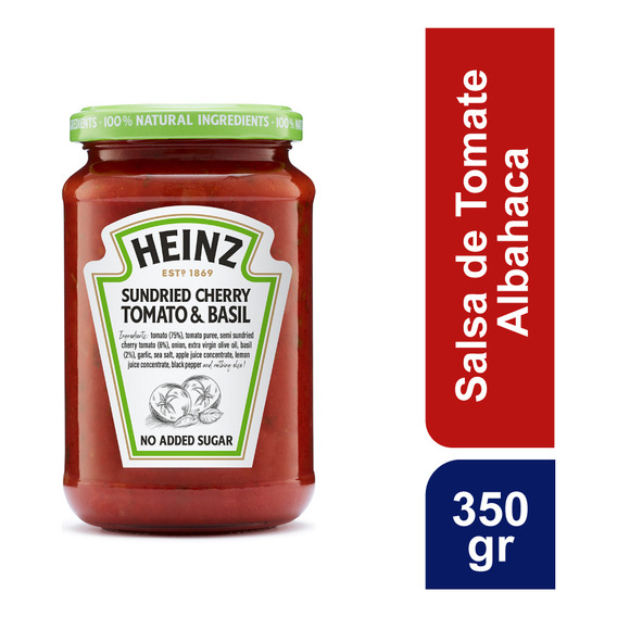 Salsa De Tomate Heinz Albahaca Frasco 350g