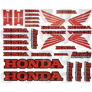 Stickers Calcomanías Plantillas Reflejantes Honda Rojo Moto
