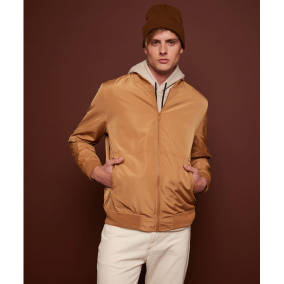 Chaqueta Hombre Seven Bomber Beige Poliester 45080367-8160