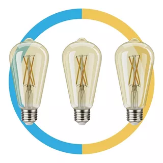 3 Focos Led Vintage Wi-fi De 4,5 W Color De La Luz Blanco Frío