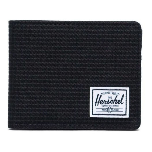 Billetera Herschel Roy color dark grid/black de poliéster 600d - 8.9cm x 11.1cm x 1.2cm