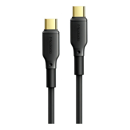 Cable Pd Tipo C A Tipo C 100w Con Chapa De Oro Negro