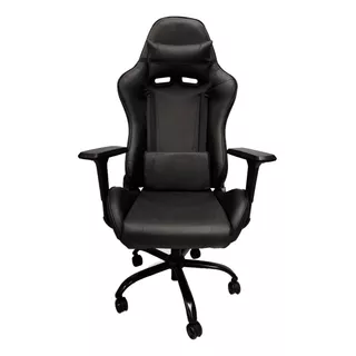 Silla De Escritorio Mrb Full 6d Gamer Ergonómica  Negra Con Tapizado De Cuero Sintético