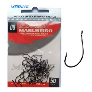 Anzol Pesca Super Maruseigo 8 Marine Sports - 50 Pçs