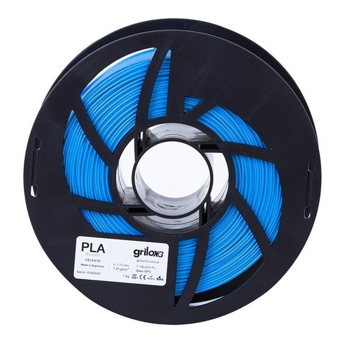 Filamento 3D PLA Grilon3 de 1.75mm y 1kg celeste