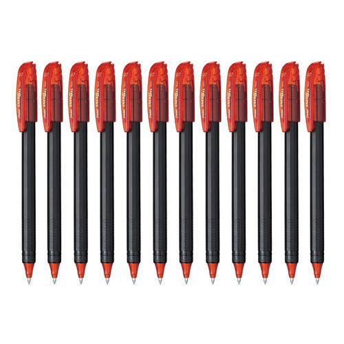 Bolígrafos Pentel Energel Stick Bl417 0.7 Mm Caja 12 Piezas Color de la tinta Naranja Color del exterior Negro