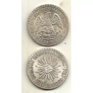 Moneda 1 Peso Muera Huerta 1914 (souvenir)