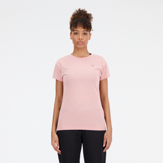 Polera Running Mujer New Balance Relentless Heathertech Rosa