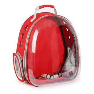 Mochila Bolso D Transporte Para Mascotas Hasta 12 Kilos Rojo