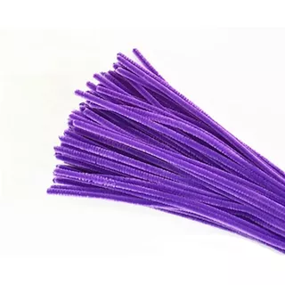 Limpia Pipas Chenile Morado 100 Piezas