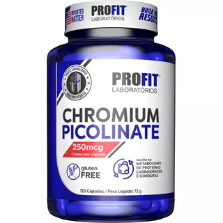 Picolinato De Cromo 120 Cáps Chromium Picolinate - Profit F Sabor Sem Sabor