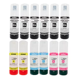 Kit 12 Refil Tinta Para Impressora Epson T544 L3150 L3250