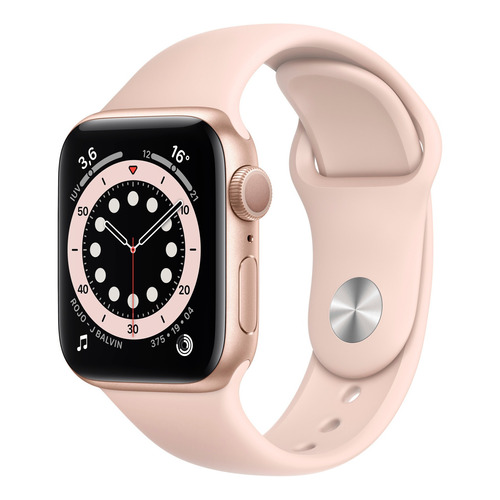 Apple Watch  Series 6 (GPS) - Caja de aluminio oro de 40 mm - Correa deportiva rosa arena