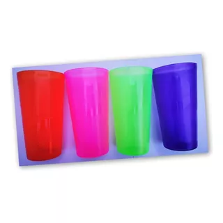 10 Vasos 500ml Plástico Flexible Resistente Económico Grabad Color Colores