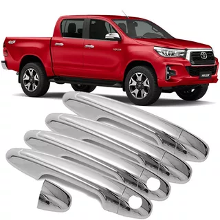 Apliques Jogo Maçanetas Cromadas Toyota Hilux 2016 Até 2019