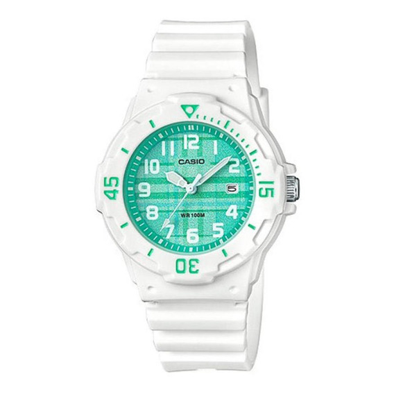 Reloj Para Mujer Casio Lrw-200h-3cv Blanco Color del fondo Turquesa