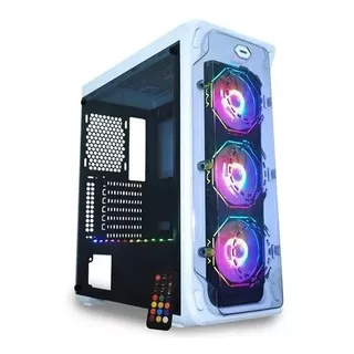 Gabinete Gamer Cg-07b1 Branco Trooper Polygon Com Fita Led