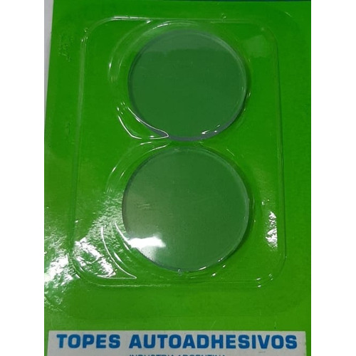 Topetina Tope Puerta Autoadhesivo Pvc Transparente Redondox2 Acabado Mate Forma Circular