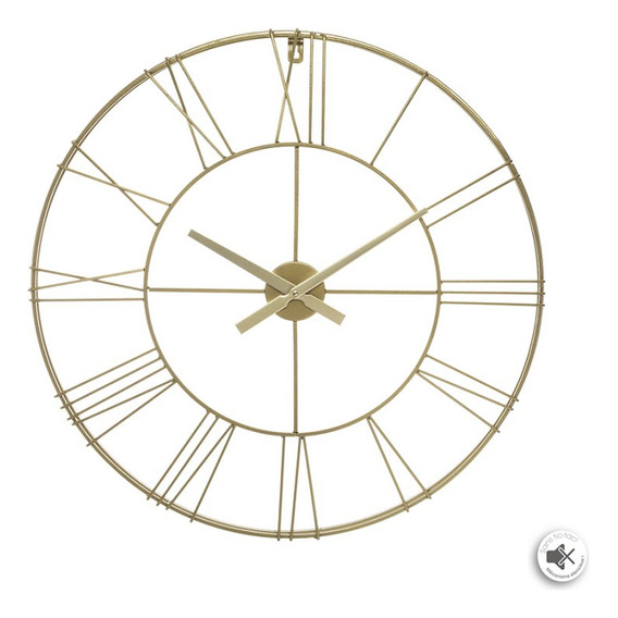 Reloj Pared 166977b Metalico Dorado 70cm F1