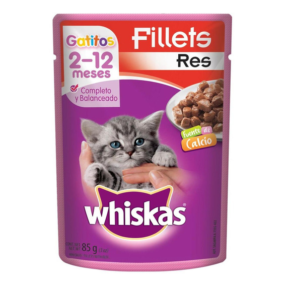Whiskas Alimento Húmedo Para Gatito Carne Sobre 85 G