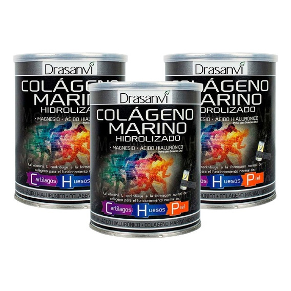 Colágeno Marino Hidrolizado + Acido Hialuronico 03 Potes