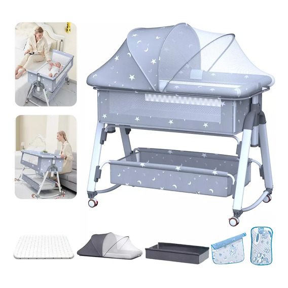 Cuna Corral Para Bebes Cama Altura Regulable Con Mosquitero