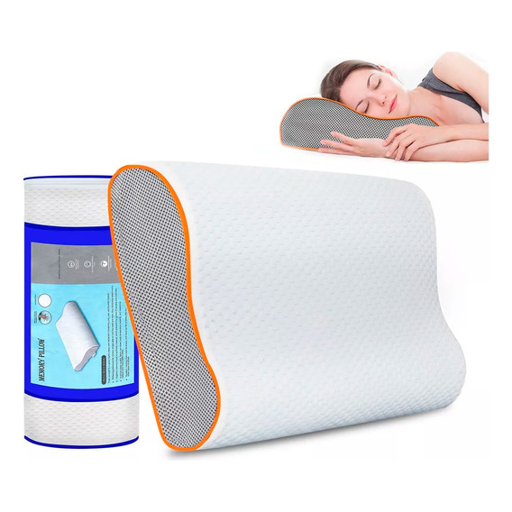 Almohada Memory Foam Ergonomica Ortopedica Suave Cómoda Color Blanco