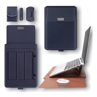 Case P/ Notebook E Macbook Em Couro Premium Multifunção 13