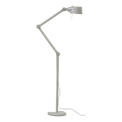 Lampara De Pie London E27 Movil Mic.text Blanco Moderno Blanco Blanco