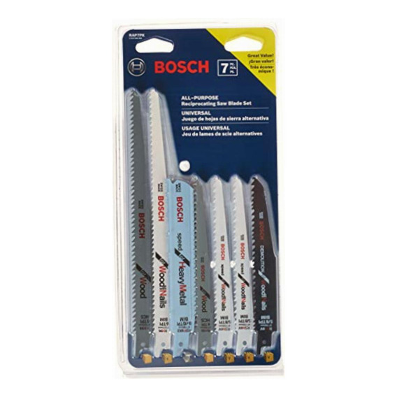 Bosch Rap7pk 7 Piece Reciprocating Saw Blade Set