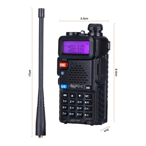 Baofeng Uv-5r Uhf Vhf Walkie Talkie Uv5r Radio (5 Colores) Color Negro