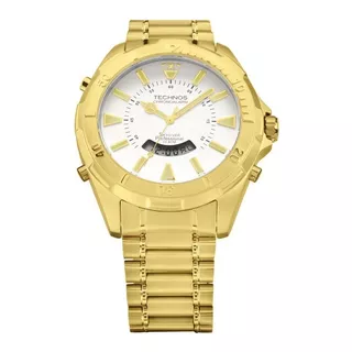 Relógio Masculino Technos Dourado Ts Carbon 2035msd/4b Cor Do Fundo Branco