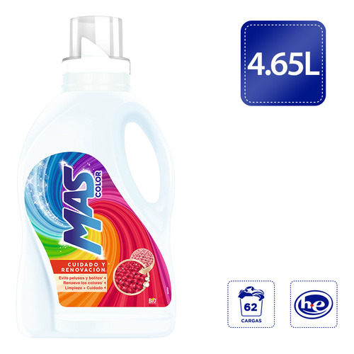 Mas colores intensos detergente líquido 4.65L