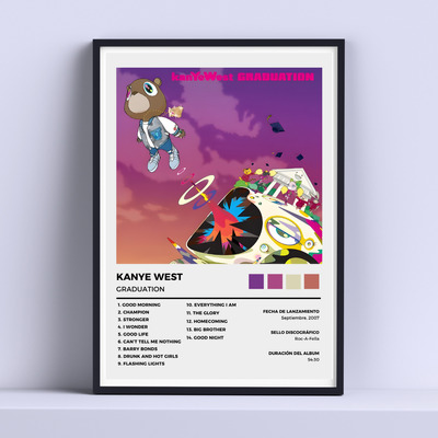 Cuadro Graduation Album Kanye West 30x40cm List P Colgar