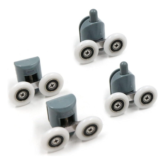 4 Carro Rueda Doble Para Showerdoor (2 Inferior 2 Superior)