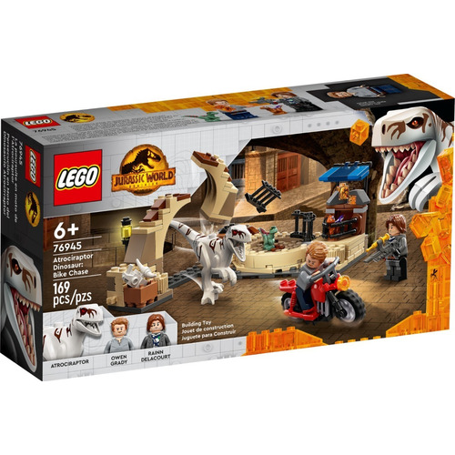 Lego Jurassic World - Persecución En Moto Del Dino (76945) Cantidad de piezas 169