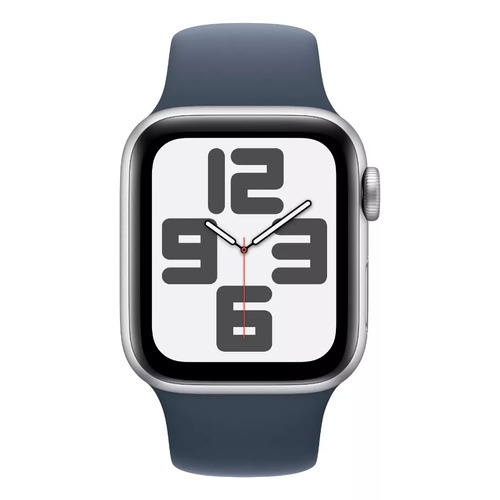 Apple Watch SE GPS (2da Gen) • Caja de aluminio color plata de 44 mm • Correa deportiva azul tormenta - M/L