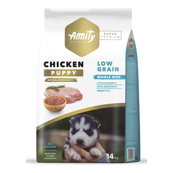  Alimento Para Perros Cachorro Amity Pollo - 14 Kg