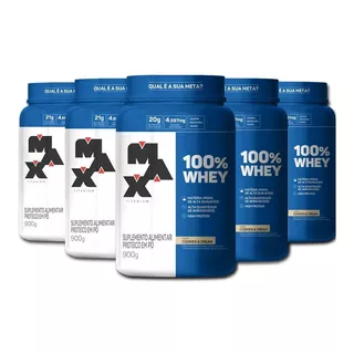 Super Kit Max Titanium - 5x Whey 100% 900g + Nf-e / Frete!