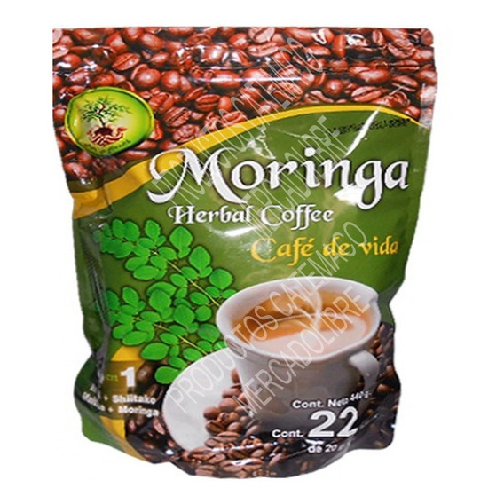  Café Con Moringa Bolsa Con 22 Sobres 100% Natural