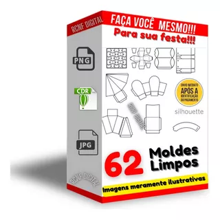 Pack 62 Moldes Limpos - Festa Pronta