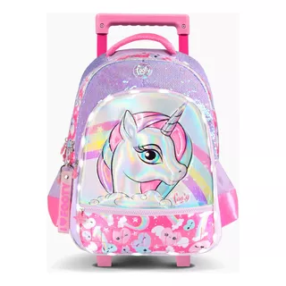 Mochila Escolar Footy F2101 Color Violeta Diseño Unicornio 27l