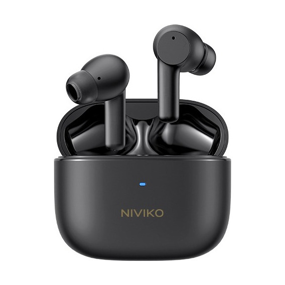 Auriculares Bluetooth Niviko Tws In Ear Buds Nvk-a8590 Negro Luz Verde