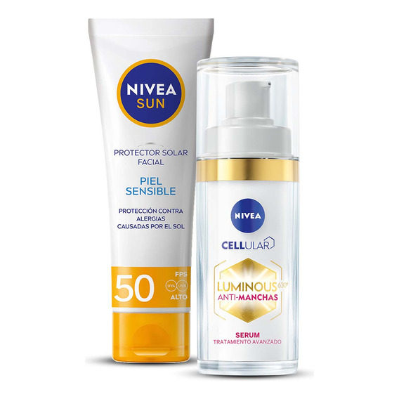 2 Pack  - Serum Nivea Luminous  + Protector Solar Sensitive