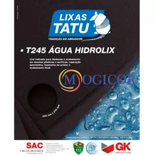 Kit C/ 50  Lixa D´água Hidrolix Grão - Qualidade Mogicor