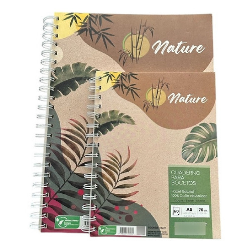 Cuaderno Nature A4 Para Boceto Plantec 60h 75gr Kraft Sketch
