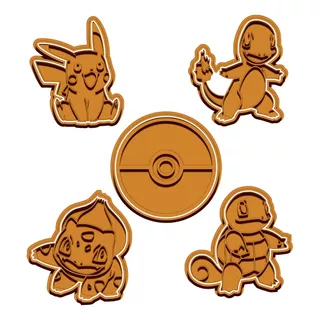 Set 5 Cortadores Galletas / Fondant Pokemon Cookie Cutter 02