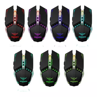 Mouse Gamer 7 Botones Micronics Ranger Inalambrico + Pad Color Negro