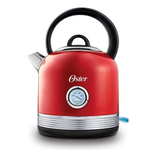 Hervidor Eléctrico Oster® Con Capacidad De 2.5 L Bvstkt900r Color Rojo/Plateado/Negro